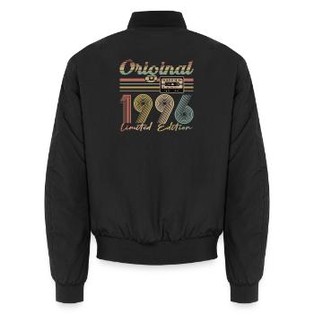 30th birthday, 30 years - Unisex Bomber Jacket - black - Back - AI Model Male 185 light (185cm)