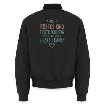 Erstes Kind Erster Schultag Einschulung 2026 - Unisex Bomberjacke - Schwarz - Hinten - AI Model Male 185 light (185cm)