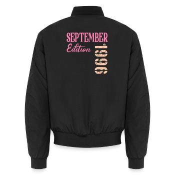 Birthday September 1996 - Unisex Bomber Jacket - black - Back - AI Model Male 185 light (185cm)
