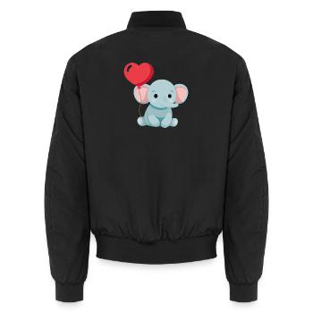 Petit éléphant mignon - Bomber unisexe - noir - Dos - AI Model Male 185 light (185cm)