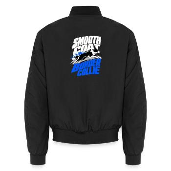 Border Collie, Smooth Coat Border Collie Pride - Unisex Bomber Jacket - black - Back - AI Model Male 185 light (185cm)
