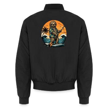 Funny SUP Paddleboard Board Stand Up paddle - Unisex Bomber Jacket - black - Back - AI Model Male 185 light (185cm)