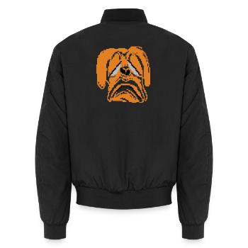 Sad Dog - Unisex Bomber Jacket - black - Back - AI Model Male 185 light (185cm)