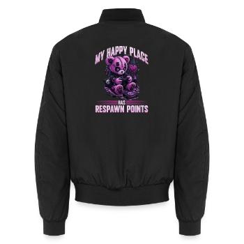 Pastel Goth Soft Goth Gaming Gamer - Unisex Bomberjacke - Schwarz - Hinten - AI Model Male 185 light (185cm)
