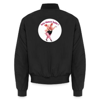 Lets Dance Babe Pig Dance Figure - Unisex Bomber Jacket - black - Back - AI Model Male 185 light (185cm)