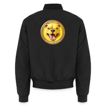 Stafficone Badge simulé féroce - 053b - Bomber unisexe - noir - Dos - AI Model Male 185 light (185cm)