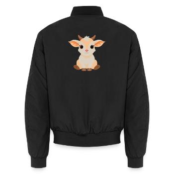 Cute Baby Goat - Unisex Bomber Jacket - black - Back - AI Model Male 185 light (185cm)