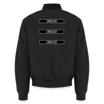 Loving Is Easy Inspirierend Romantisch Spruch Logo - Unisex Bomberjacke - Schwarz - Hinten - AI Model Male 185 light (185cm)