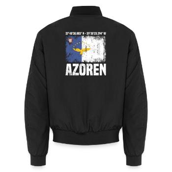 Voyage insulaire aux Açores - Bomber unisexe - noir - Dos - AI Model Male 185 light (185cm)