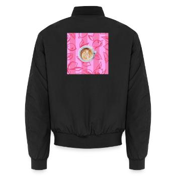 Cappuccino  - Unisex Bomberjacke - Schwarz - Hinten - AI Model Male 185 light (185cm)
