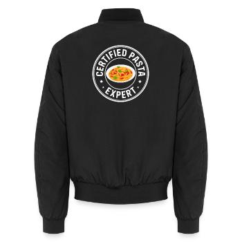 Pasta Experte Spaghetti Nudeln Geschenk - Unisex Bomberjacke - Schwarz - Hinten - AI Model Male 185 light (185cm)