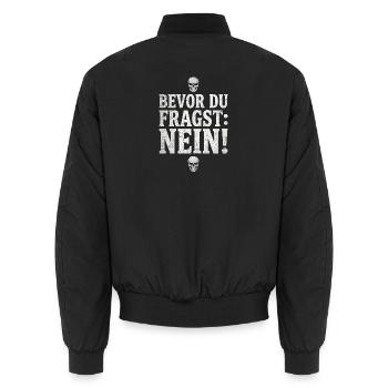 Bevor du fragst Nein Schädel Gothic - Unisex Bomberjacke - Schwarz - Hinten - AI Model Male 185 light (185cm)