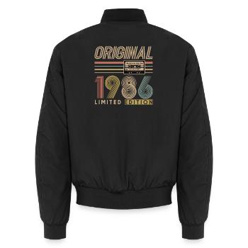 40e anniversaire, 40 ans - Bomber unisexe - noir - Dos - AI Model Male 185 light (185cm)