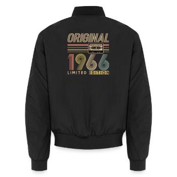 60e anniversaire, 60 ans - Bomber unisexe - noir - Dos - AI Model Male 185 light (185cm)