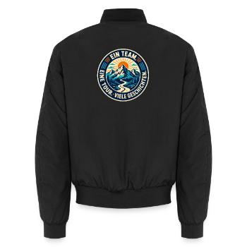 Ein Team – Eine Tour – Viele Geschichten - Unisex Bomberjacke - Schwarz - Hinten - AI Model Male 185 light (185cm)