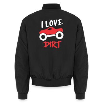 I Love Dirt Offroad Truck Design - Unisex Bomberjacke - Schwarz - Hinten - AI Model Male 185 light (185cm)