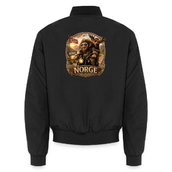 Norge - Unisex Bomberjacke - Schwarz - Hinten - AI Model Male 185 light (185cm)
