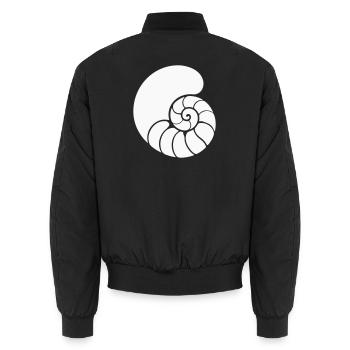 Dessin de coquillage en spirale de mer - Bomber unisexe - noir - Dos - AI Model Male 185 light (185cm)