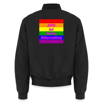 AFD IST KEINE ALTERNATIVE, NO NZS, NO AFD, PINK - Unisex Bomberjacke - Schwarz - Hinten - AI Model Male 185 light (185cm)