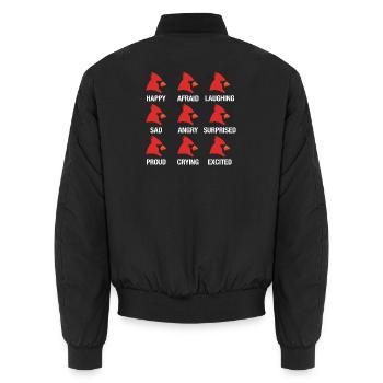 Roter Kardinal Rotkardinal Cardinals Emotionen - Unisex Bomberjacke - Schwarz - Hinten - AI Model Male 185 light (185cm)