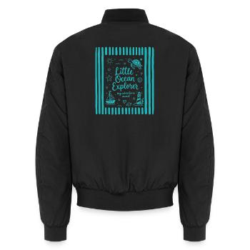 Schildkröte Little Ocean Explorer - Unisex Bomberjacke - Schwarz - Hinten - AI Model Male 185 light (185cm)