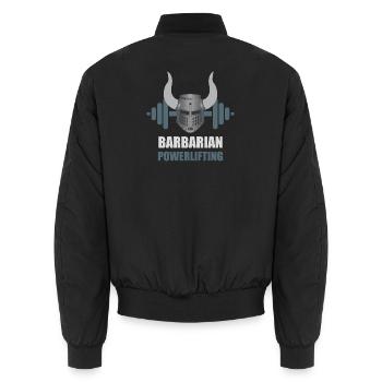 Entraînement de powerlifting Barbarian Warrior - Bomber unisexe - noir - Dos - AI Model Male 185 light (185cm)