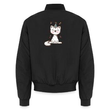 Fête des chats en style pastel - Bomber unisexe - noir - Dos - AI Model Male 185 light (185cm)