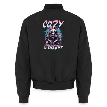 Pastel Goth Soft Goth Gaming Gamer - Unisex Bomberjacke - Schwarz - Hinten - AI Model Male 185 light (185cm)