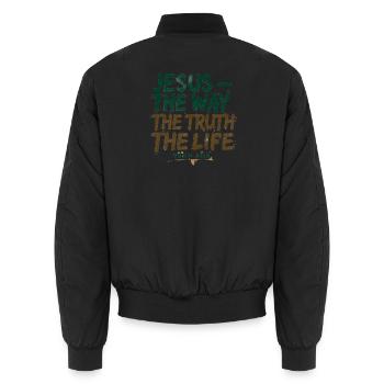 Jésus La Voie La Vérité La Vie - Bomber unisexe - noir - Dos - AI Model Male 185 light (185cm)