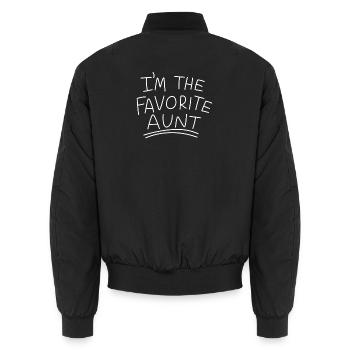 Favorite aunt - Unisex Bomber Jacket - black - Back - AI Model Male 185 light (185cm)