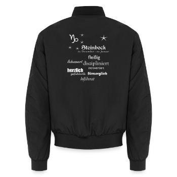 Steinbock_Sternzeichen - Unisex Bomberjacke - Schwarz - Hinten - AI Model Male 185 light (185cm)