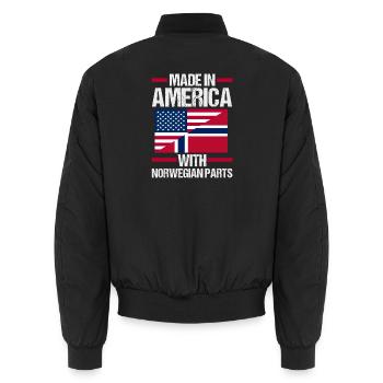 Norvège, Norge, Amérique, Fjords patriotiques, Scandinaves - Bomber unisexe - noir - Dos - AI Model Male 185 light (185cm)