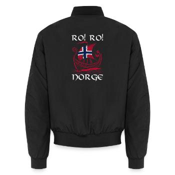 Norvège des fjords Norge Navire scandinave ro-viking - Bomber unisexe - noir - Dos - AI Model Male 185 light (185cm)