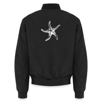 Starfish silhouette sea look - Unisex Bomber Jacket - black - Back - AI Model Male 185 light (185cm)