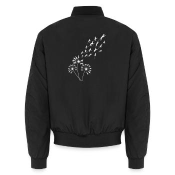 Löwenzahn-Windhund Floral-Windhund - Unisex Bomberjacke - Schwarz - Hinten - AI Model Male 185 light (185cm)
