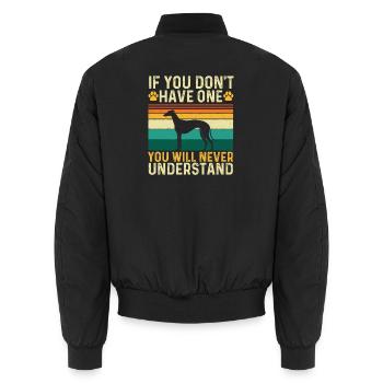 Greyhound-Bindung, die du nie verstehen wirst - Unisex Bomberjacke - Schwarz - Hinten - AI Model Male 185 light (185cm)