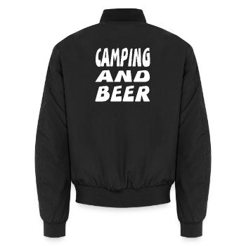 Camping - Bomber unisexe - noir - Dos - AI Model Male 185 light (185cm)