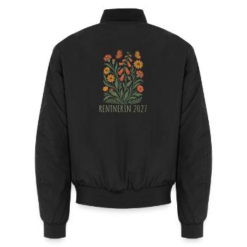 Pensioné 2027 Fleurs sauvages avec papillons - Bomber unisexe - noir - Dos - AI Model Male 185 light (185cm)