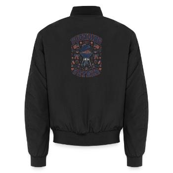 Fun 4th of July barbecue party of the founding fathers - Unisex Bomber Jacket - black - Back - AI Model Male 185 light (185cm)