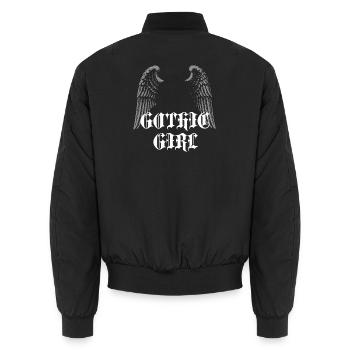 Geflügeltes Gothic-Mädchen - Unisex Bomberjacke - Schwarz - Hinten - AI Model Male 185 light (185cm)