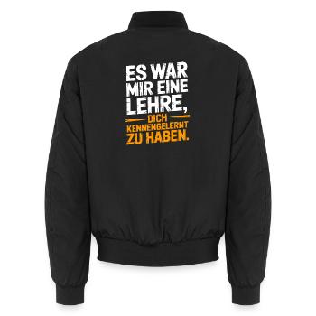 Lehre Dich Kennenzulernen Ex Freund Trennung Ex - Unisex Bomberjacke - Schwarz - Hinten - AI Model Male 185 light (185cm)