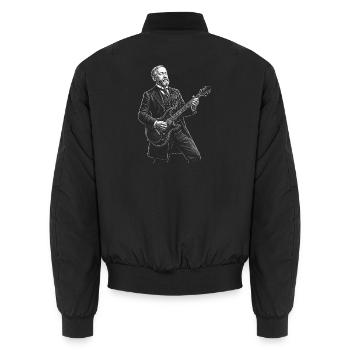 Benjamin Harrison Gitarre - Unisex Bomberjacke - Schwarz - Hinten - AI Model Male 185 light (185cm)