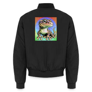 Gecko - Unisex Bomberjacke - Schwarz - Hinten - AI Model Male 185 light (185cm)