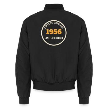 Édition Originale Limitée Vintage 1956 70e anniversaire - Bomber unisexe - noir - Dos - AI Model Male 185 light (185cm)
