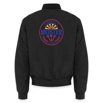 Champion de fléchettes 2026, Maillot gagnant, sweat à capuche, casquette, sac - Bomber unisexe - noir - Dos - AI Model Male 185 light (185cm)