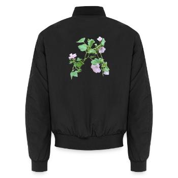 Photo de mes mauves semées moi-même - Bomber unisexe - noir - Dos - AI Model Male 185 light (185cm)