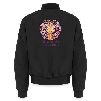 Girafe Fille Amoureuse GIRAFE - Bomber unisexe - noir - Dos - AI Model Male 185 light (185cm)