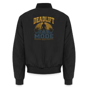 Mode soulevé de terre 24h/24 Motivation à la salle de powerlifting - Bomber unisexe - noir - Dos - AI Model Male 185 light (185cm)