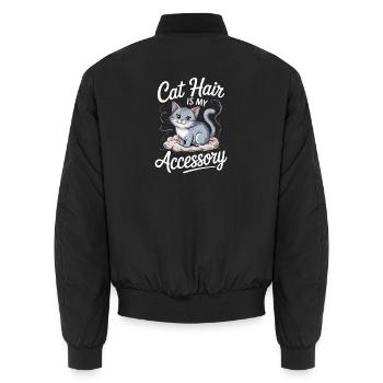 Les poils de chat sont mon accessoire - Bomber unisexe - noir - Dos - AI Model Male 185 light (185cm)
