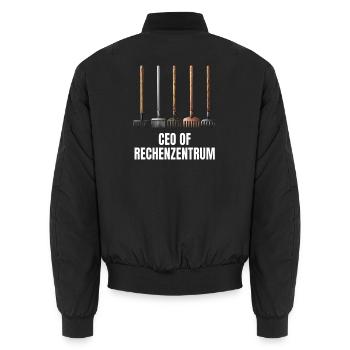 CEO of Rechenzentrum Gärtner Garten Gartenarbeit - Unisex Bomberjacke - Schwarz - Hinten - AI Model Male 185 light (185cm)